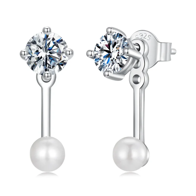 (image for) PANDORA Style Simple front and back earrings (two certificates) - MSE068