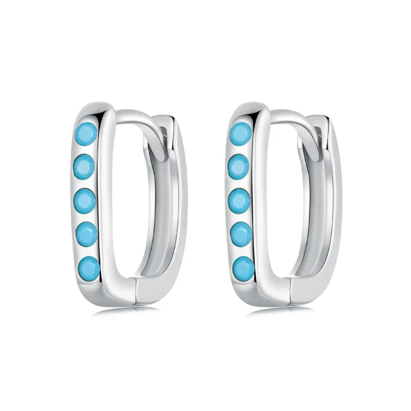 (image for) PANDORA Style Simple turquoise earrings - BSE1084-BU