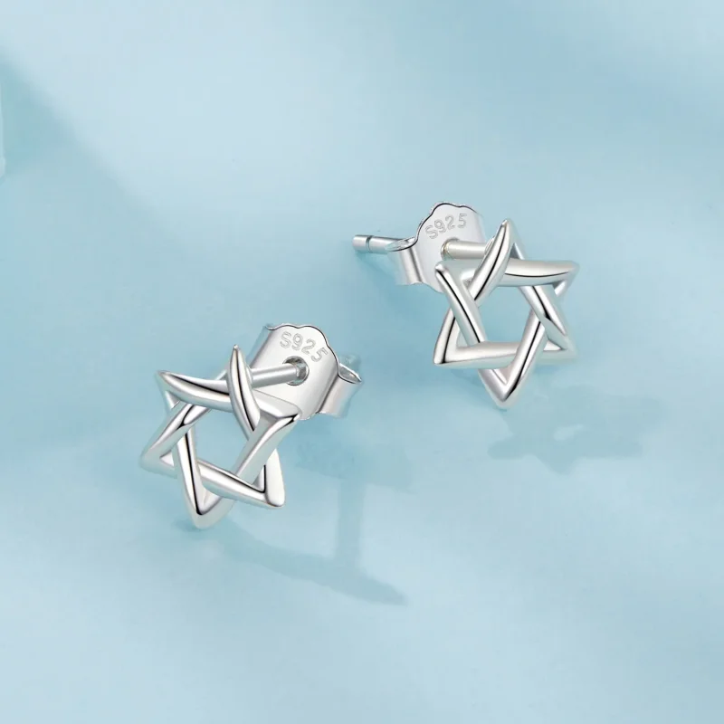 (image for) PANDORA Style Six-pointed star earrings - SCE1809 - View 3