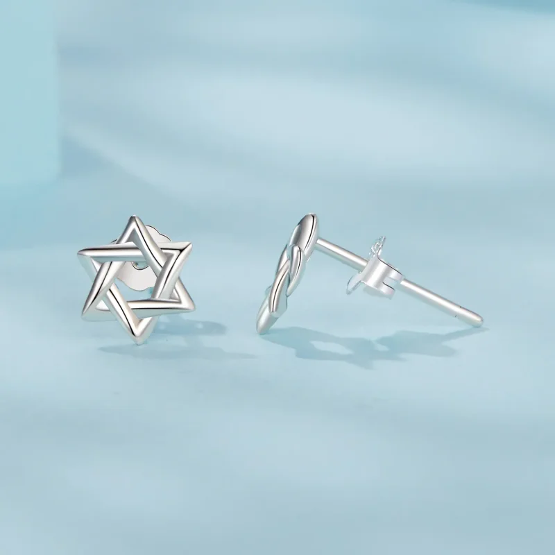 (image for) PANDORA Style Six-pointed star earrings - SCE1809 - View 4