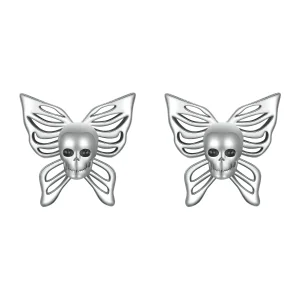 (image for) PANDORA Style Skull Butterfly Earrings - SCE1798