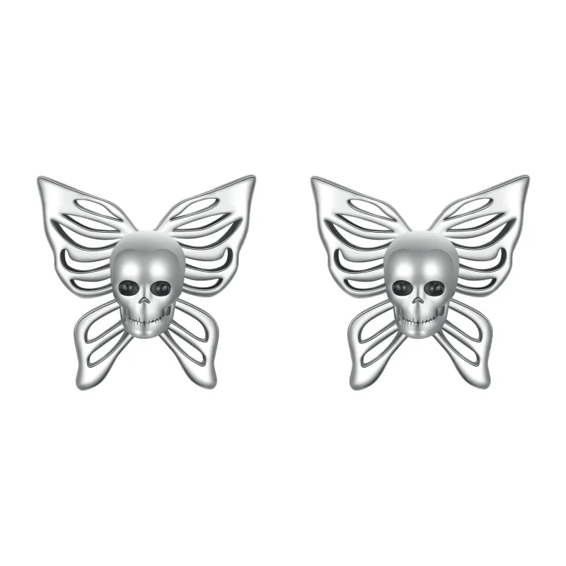 (image for) PANDORA Style Skull Butterfly Earrings - SCE1798