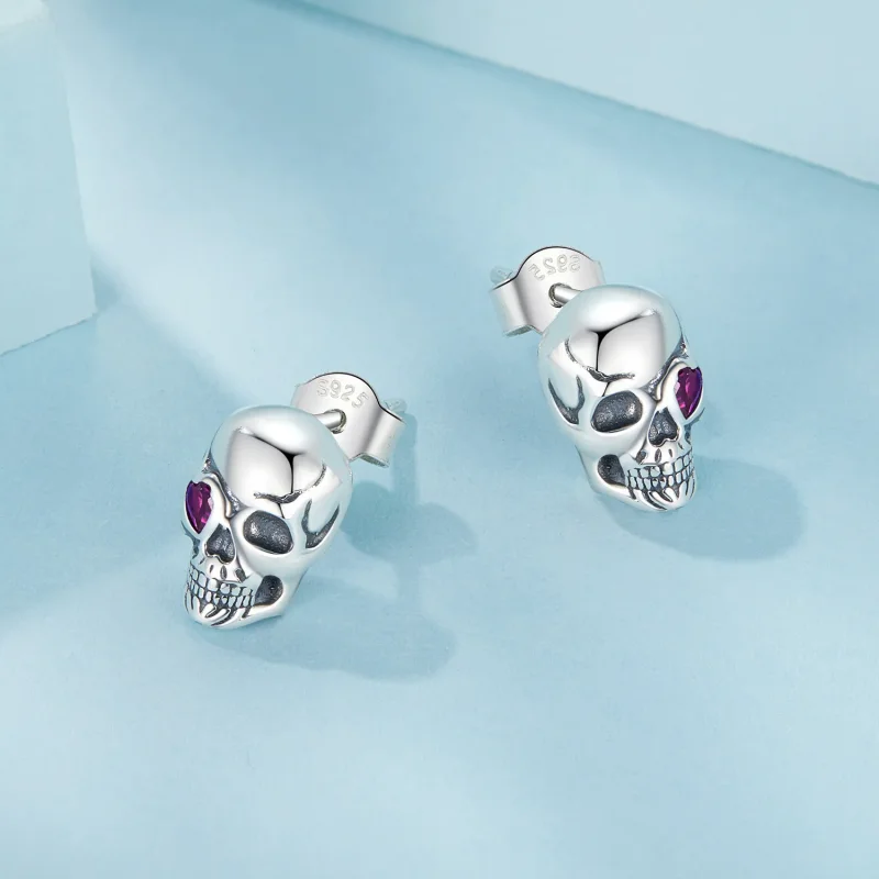 (image for) PANDORA Style Skull earrings - SCE1771 - View 3