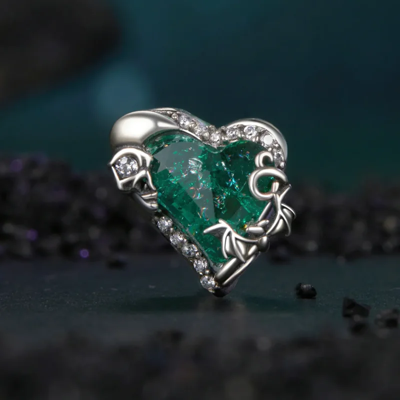 (image for) PANDORA Style Skull Heart Beads - BSC1064 - View 2