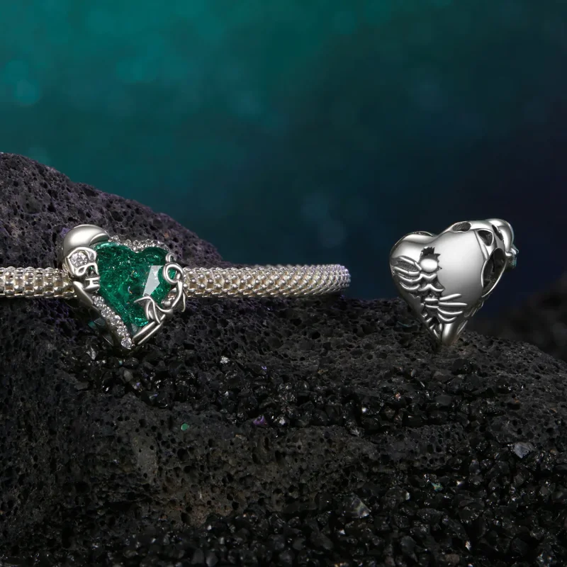 (image for) PANDORA Style Skull Heart Beads - BSC1064 - View 4