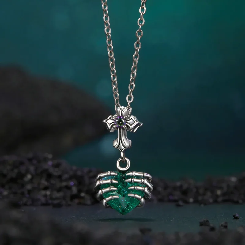 (image for) PANDORA Style Skull Heart Pendant - BSC1061 - View 3