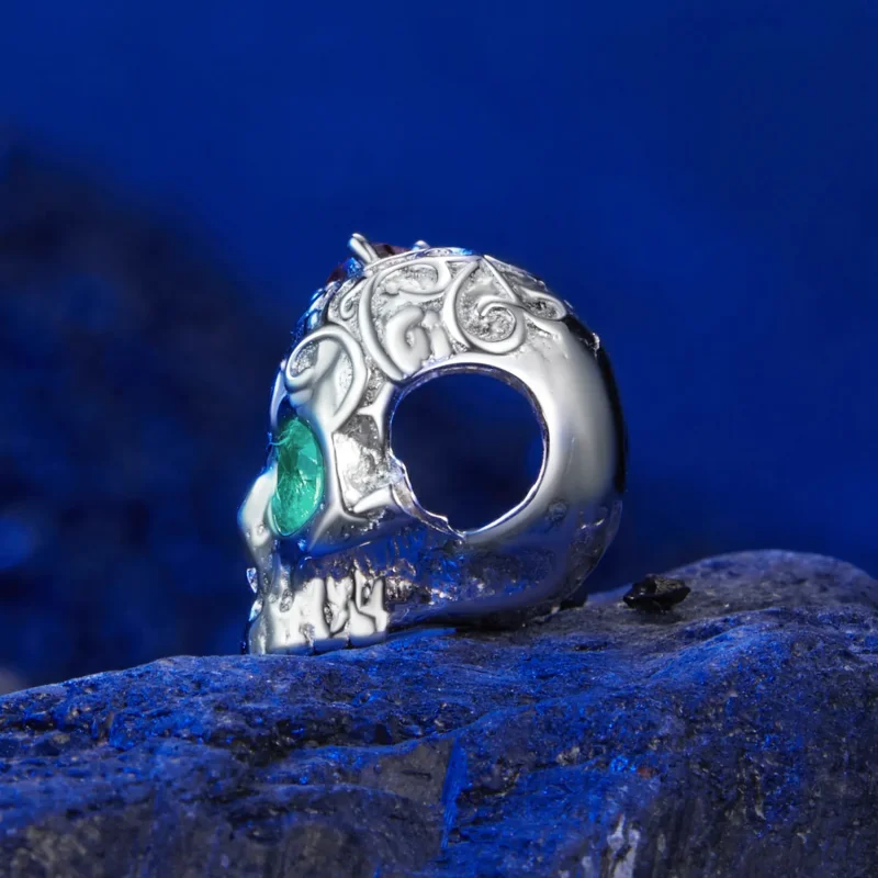 (image for) PANDORA Style Skull with floral pattern - SCC2893 - View 3