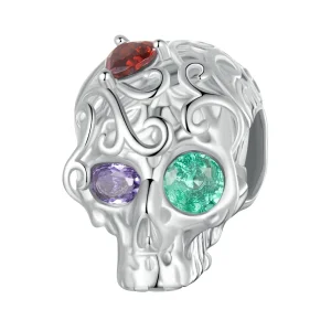 (image for) PANDORA Style Skull with floral pattern - SCC2893