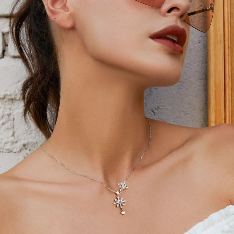 (image for) PANDORA Style Snowflake Necklace - BSN364 - View 6