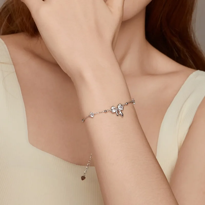 (image for) PANDORA Style Sparkling Bow Bracelet - BSB188 - View 9