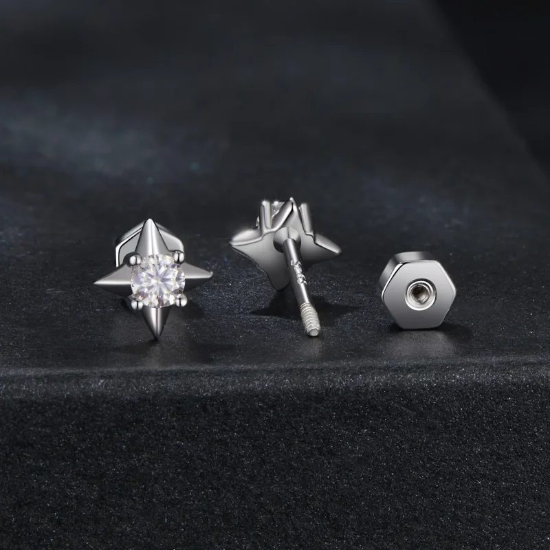 (image for) PANDORA Style Star sparkling earrings (one certificate) - MSE067 - View 2