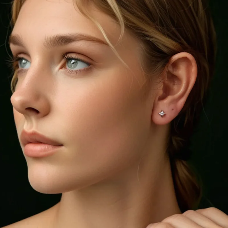 (image for) PANDORA Style Star sparkling earrings (one certificate) - MSE067 - View 8