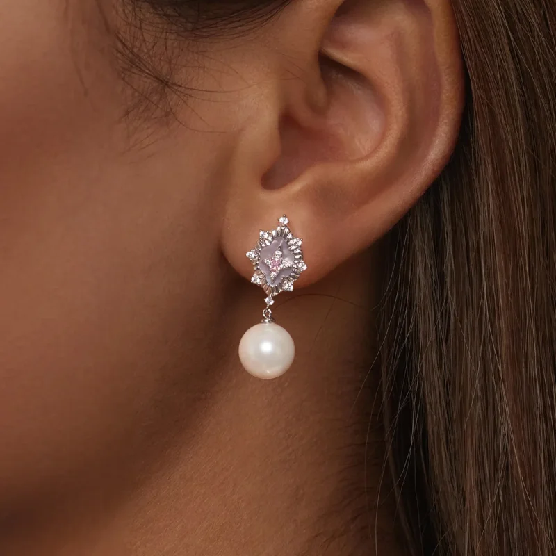 (image for) PANDORA Style Starlight pink earrings - YIE246 - View 6