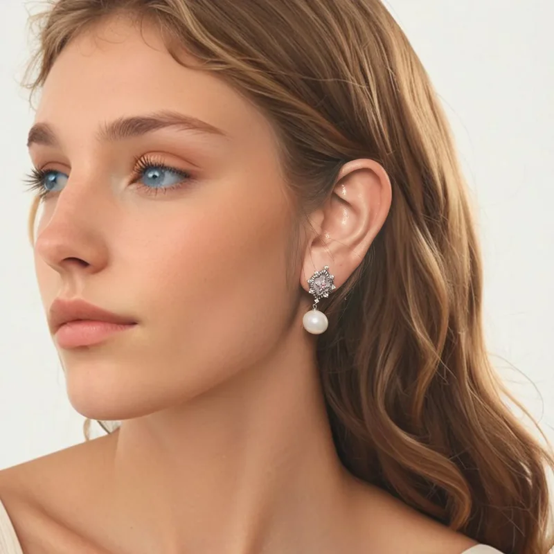 (image for) PANDORA Style Starlight pink earrings - YIE246 - View 7
