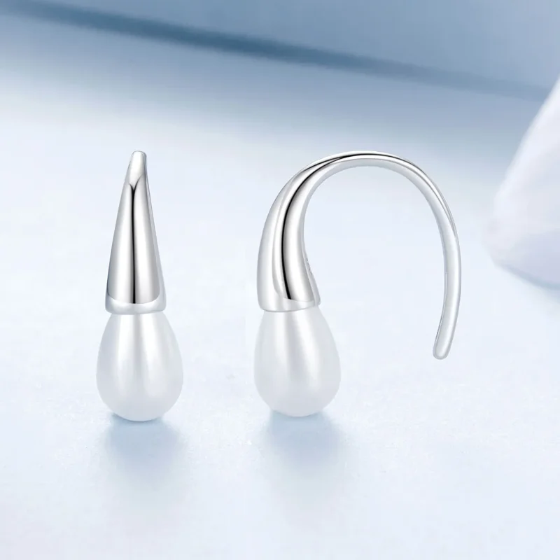 (image for) PANDORA Style Teardrop Pearl Earrings - BSE1054 - View 3