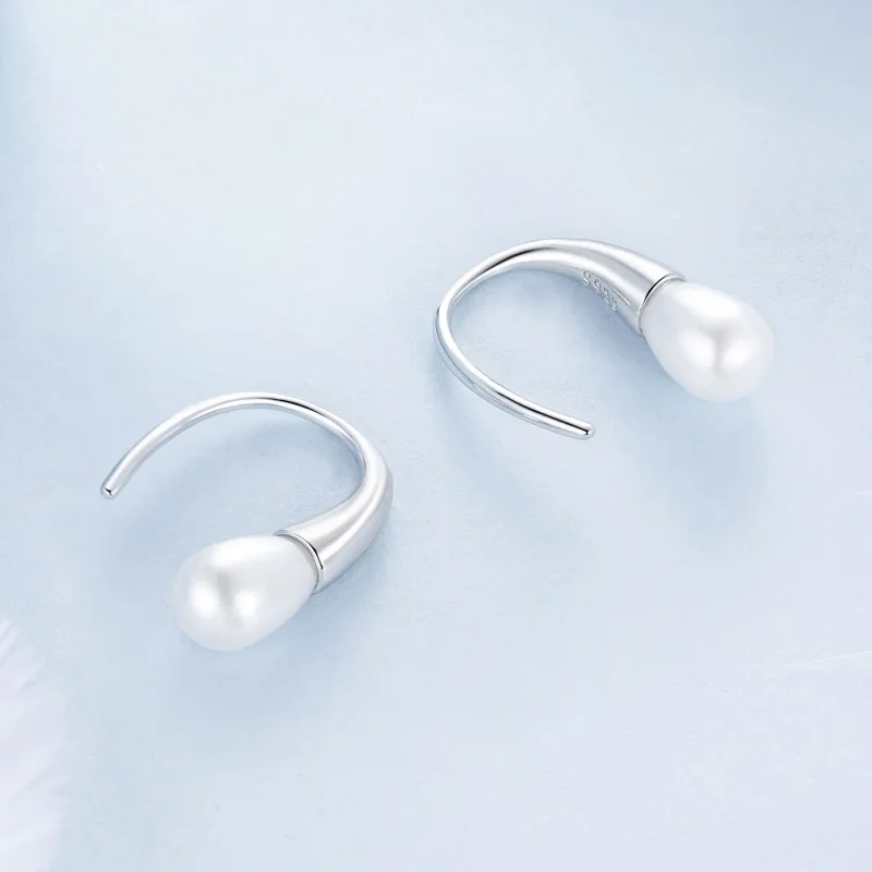 (image for) PANDORA Style Teardrop Pearl Earrings - BSE1054 - View 4