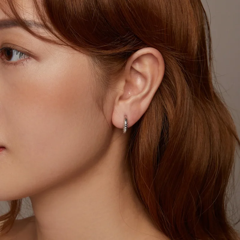 (image for) PANDORA Style Temperament texture earrings - BSE1058 - View 9