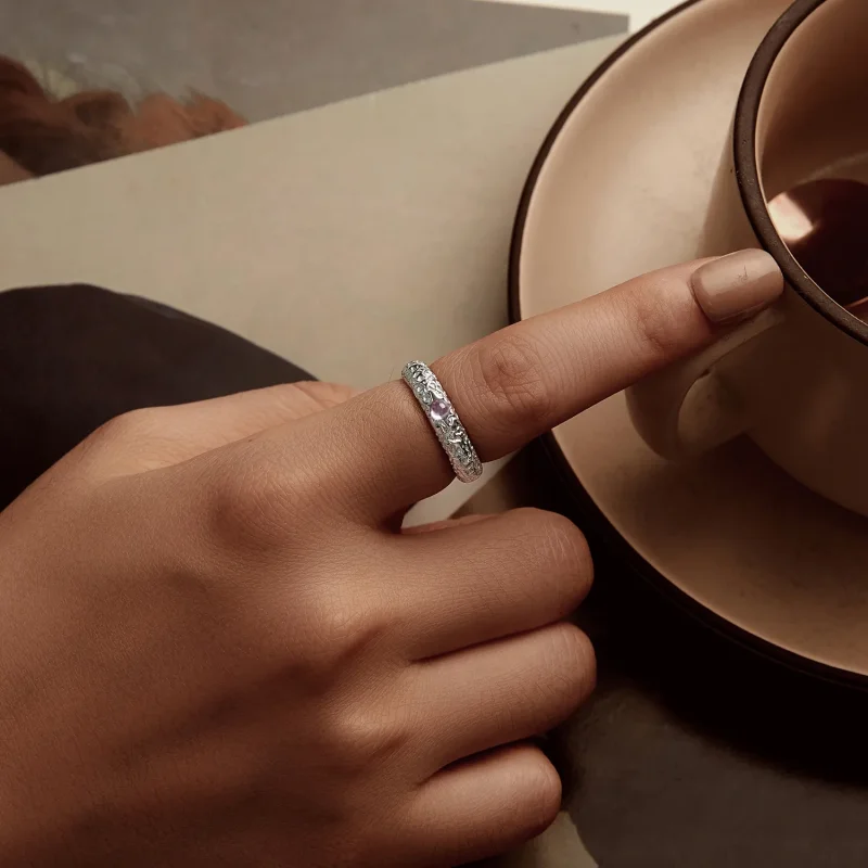 (image for) PANDORA Style Textured Wide Ring - BSR604 - View 7