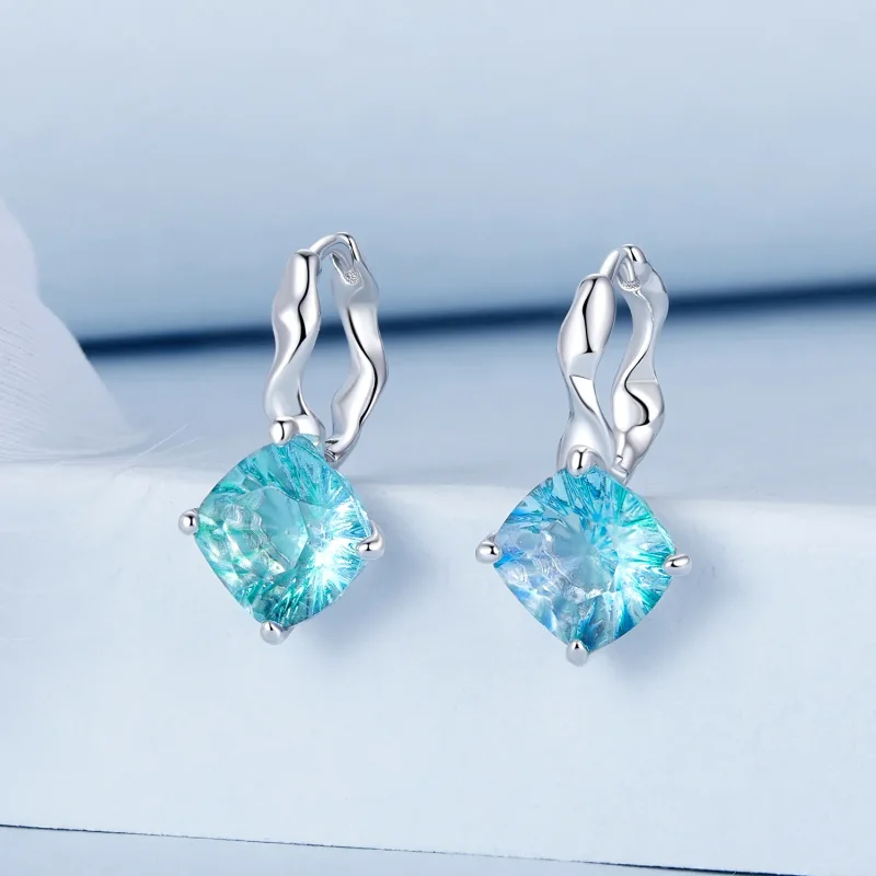 (image for) PANDORA Style Turquoise Tourmaline Earrings - BSE1047 - View 2