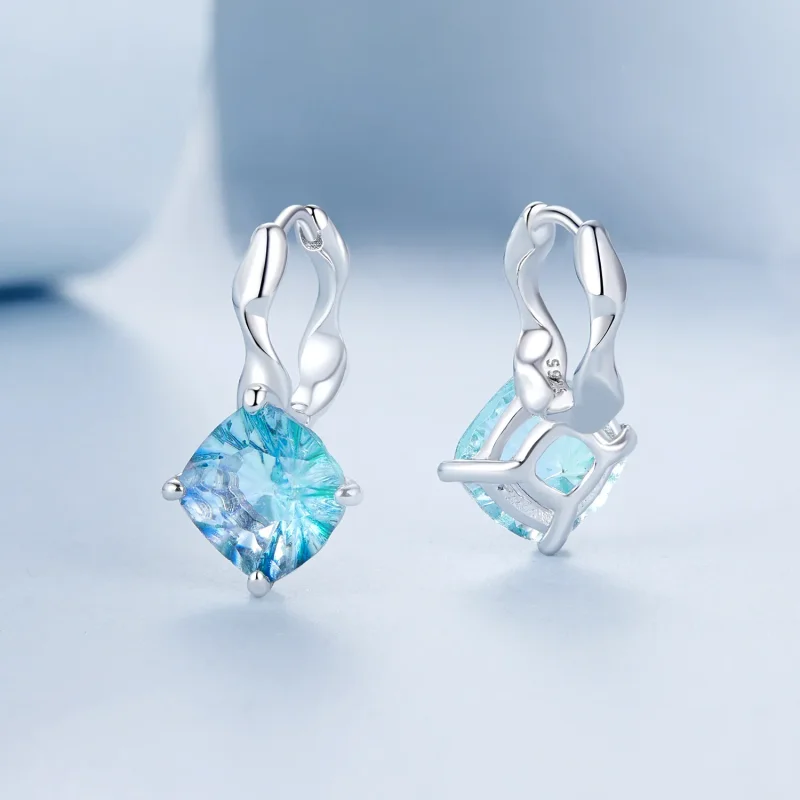 (image for) PANDORA Style Turquoise Tourmaline Earrings - BSE1047 - View 3