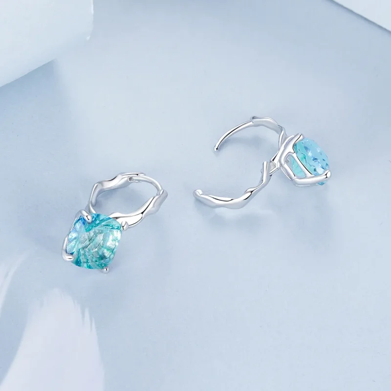 (image for) PANDORA Style Turquoise Tourmaline Earrings - BSE1047 - View 4