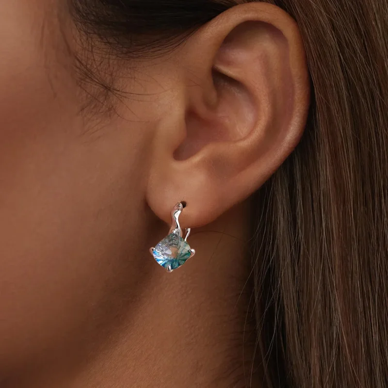 (image for) PANDORA Style Turquoise Tourmaline Earrings - BSE1047 - View 6