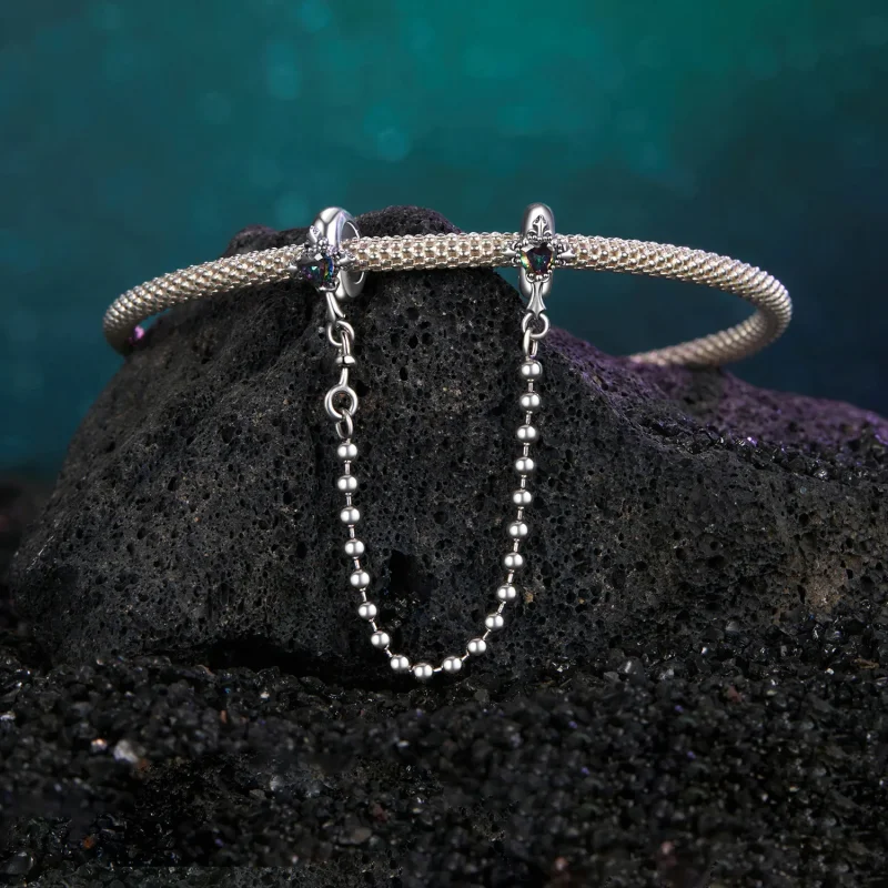 (image for) PANDORA Style Vintage Cross Silicone Safety Chain - BSC1060 - View 3