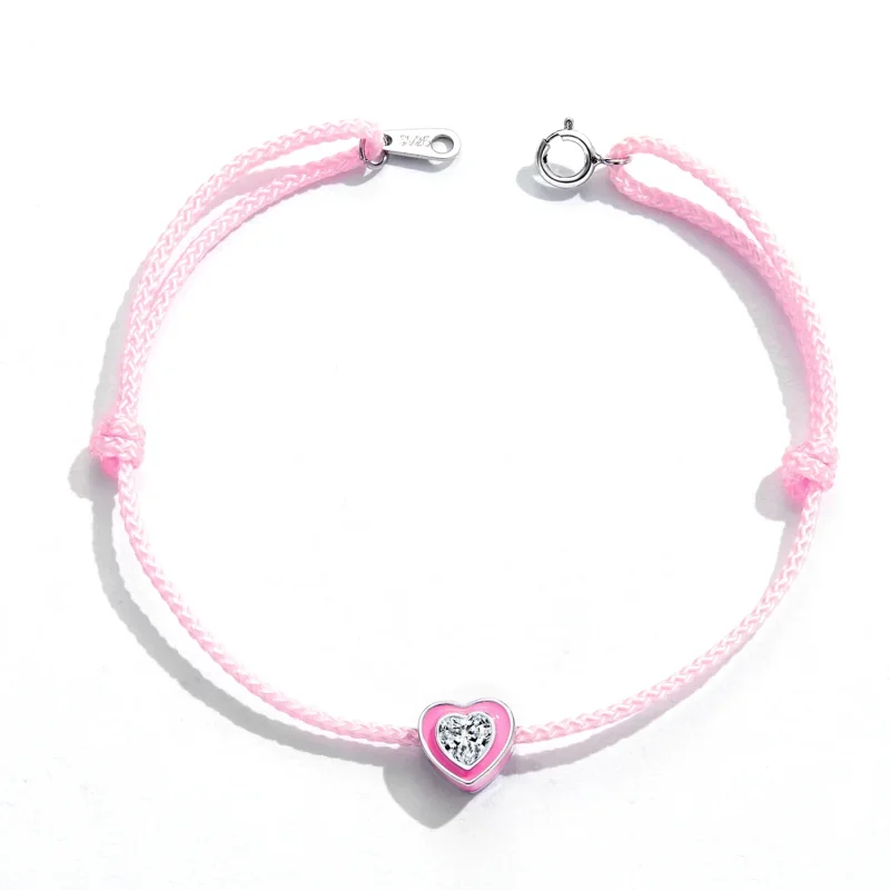 (image for) Pandora Style Pink Heart Anklet - SCT022 - View 4