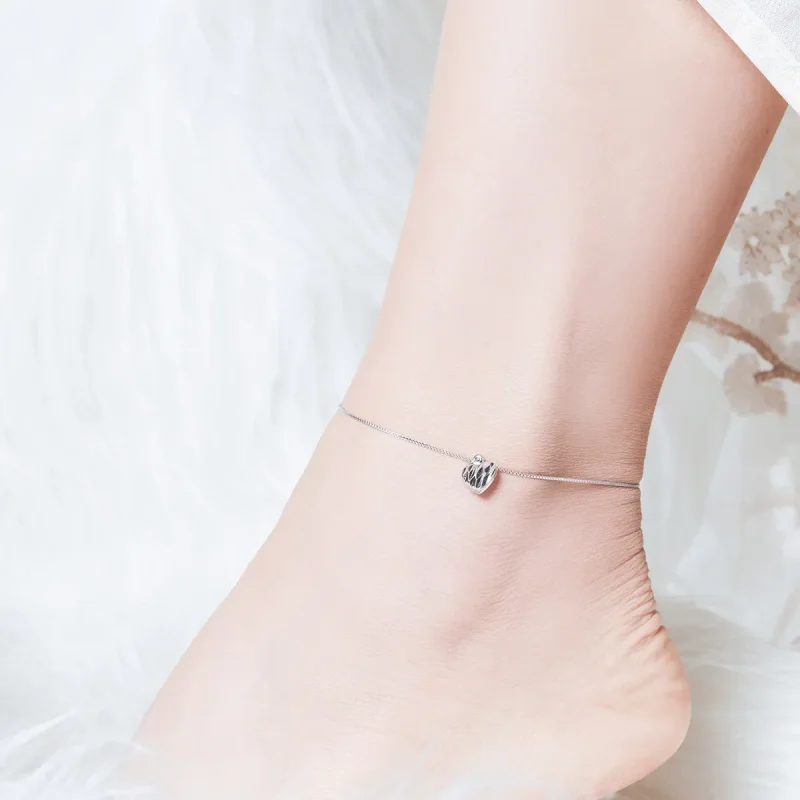 (image for) Silver Beautiful Love Anklet - SCT013 - View 2