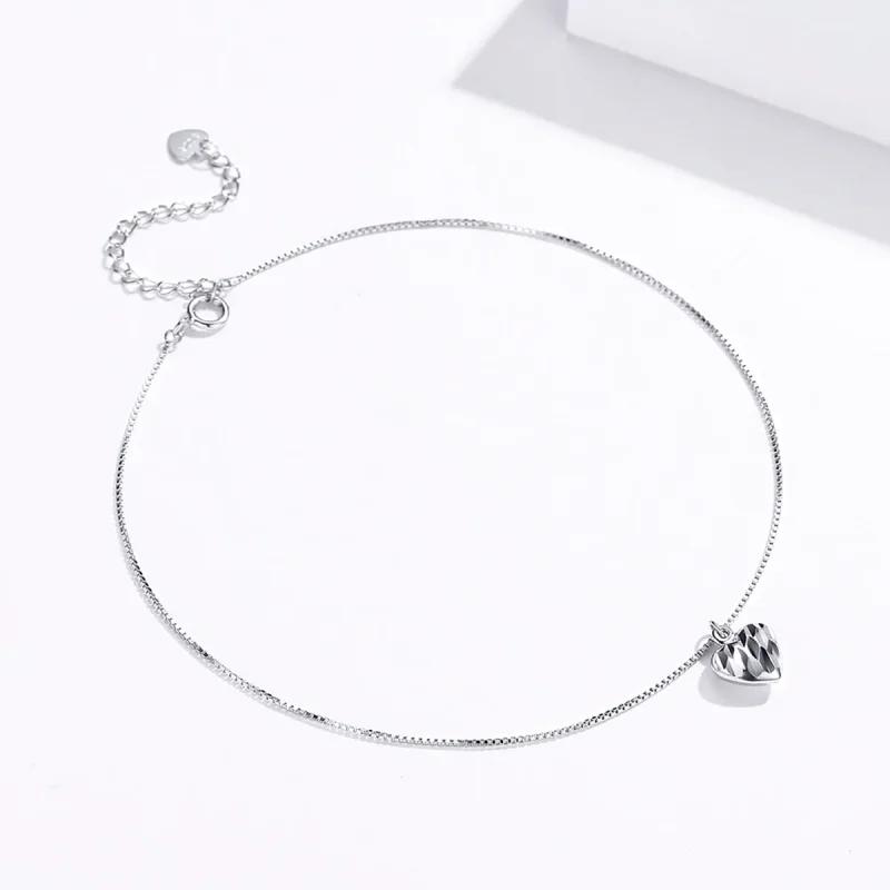 (image for) Silver Beautiful Love Anklet - SCT013 - View 3