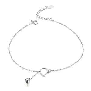 Silver Cute Kitten & Bell Anklet - SCT003 (image for) Silver Cute Kitten & Bell Anklet - SCT003