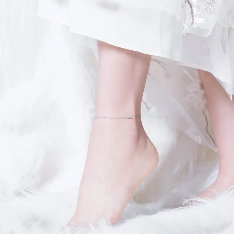 (image for) Silver Helical Anklet - SCT007 - View 3