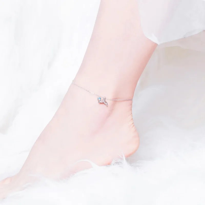 (image for) Silver Mermaid Tail Anklet - SCT004 - View 5