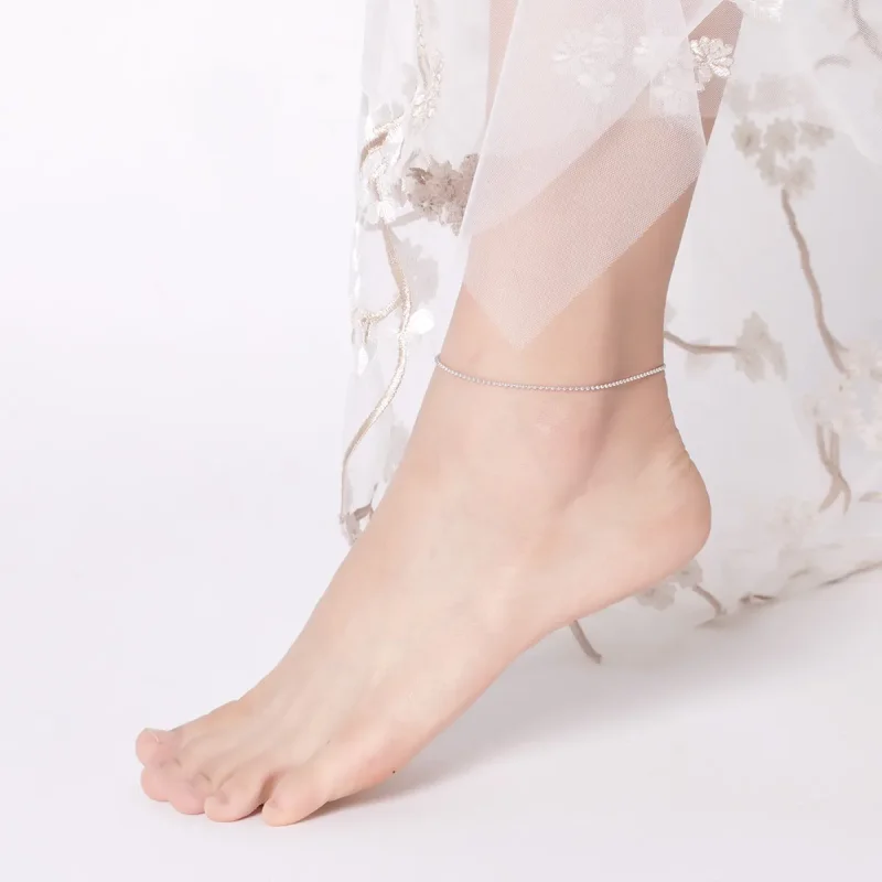 (image for) Silver Simple Anklet - SCT002 - View 5