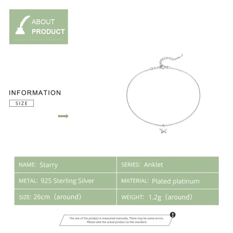 (image for) Silver Starry Anklet - SCT009 - View 5