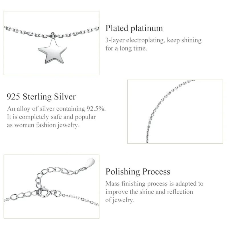 (image for) Silver Starry Anklet - SCT009 - View 6