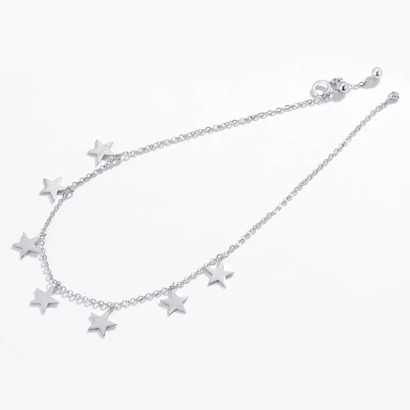 (image for) Silver Stars Anklet - SCT008 - View 2