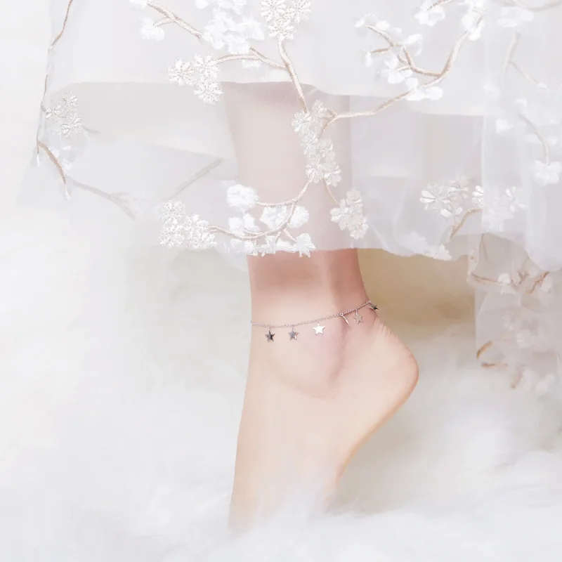 (image for) Silver Stars Anklet - SCT008 - View 3