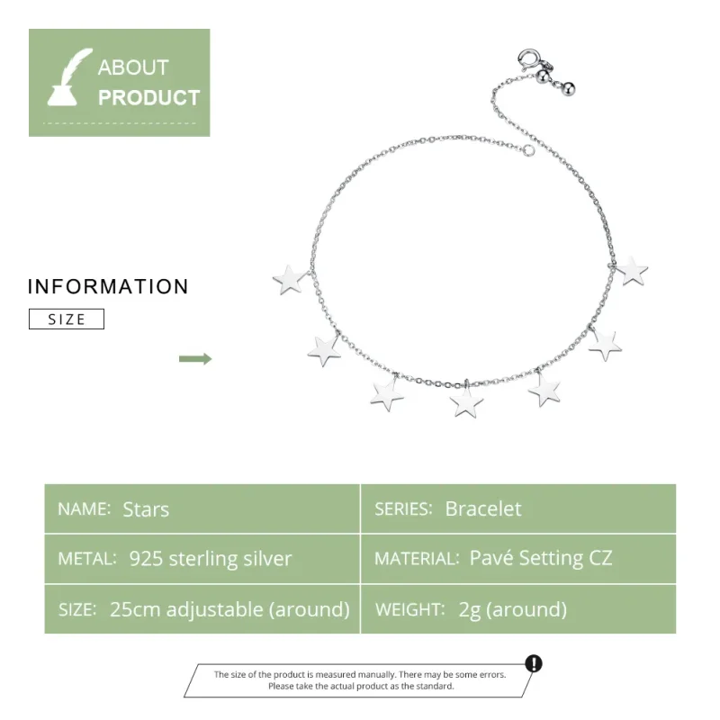 (image for) Silver Stars Anklet - SCT008 - View 4