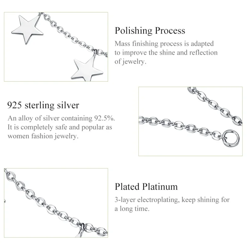 (image for) Silver Stars Anklet - SCT008 - View 5