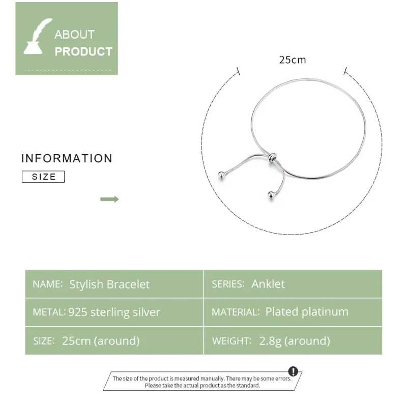 (image for) Silver Stylish Anklet - SCT016 - View 5