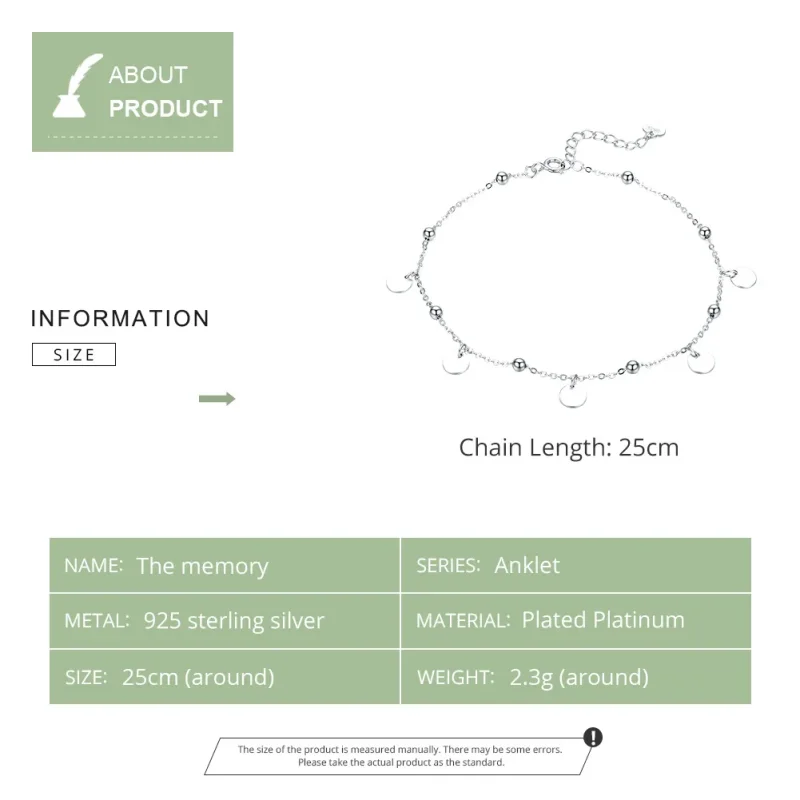 (image for) Silver The Memory Anklet - SCT011 - View 5