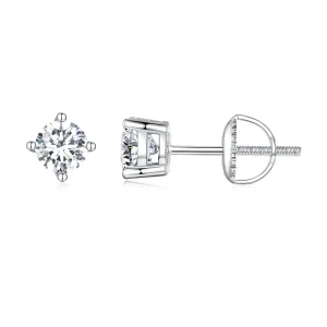 (image for) Pandora Style 0.5 Carat Four Claw Moissanite Stud Earrings - MSE003-S
