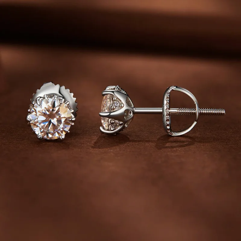(image for) Pandora Style 0.5 Carat Moissanite Stud Earrings - MSE020-S - View 2