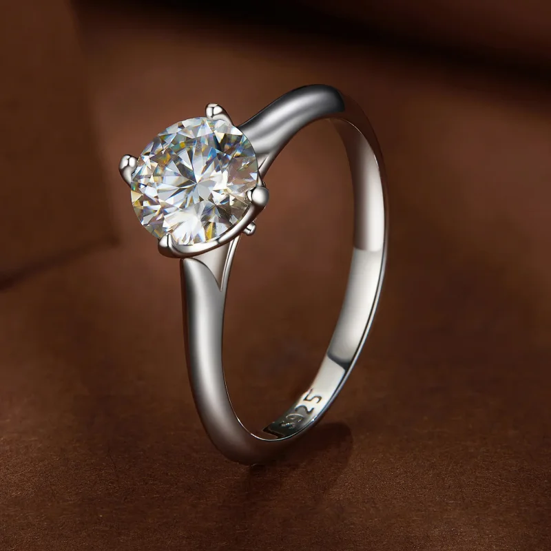(image for) Pandora Style 1 Carat Moissanite Engagement Ring - MSR033 - View 2