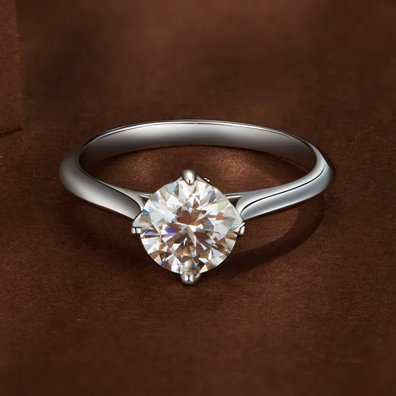 (image for) Pandora Style 1 Carat Moissanite Engagement Ring - MSR033 - View 3