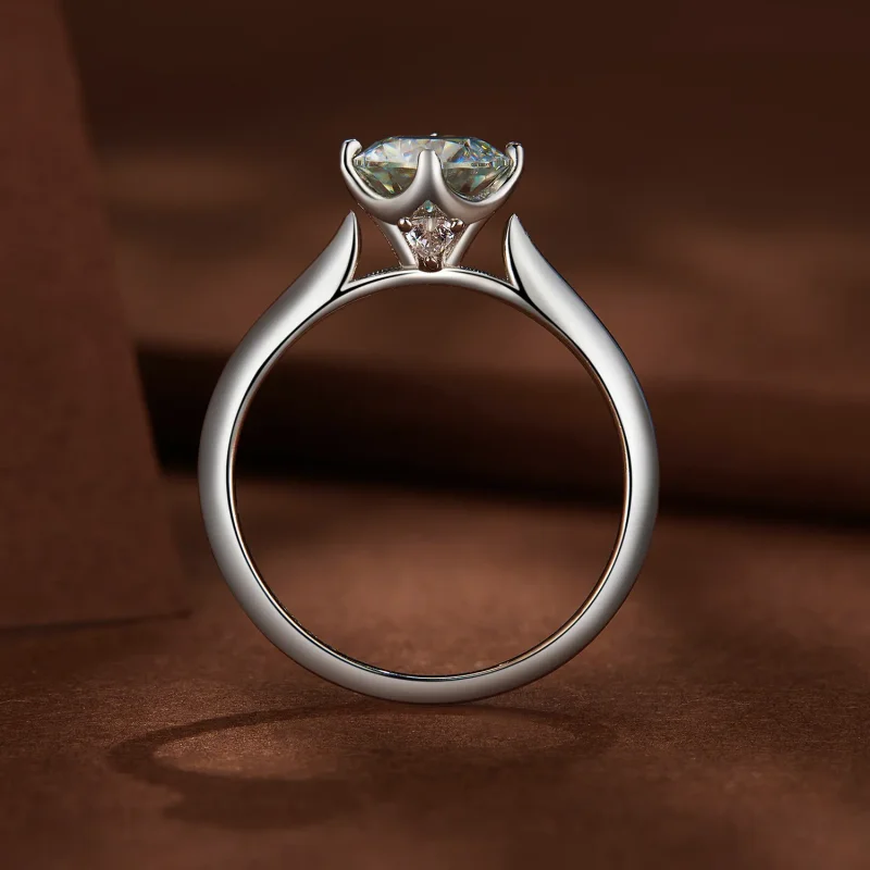 (image for) Pandora Style 1 Carat Moissanite Engagement Ring - MSR033 - View 4