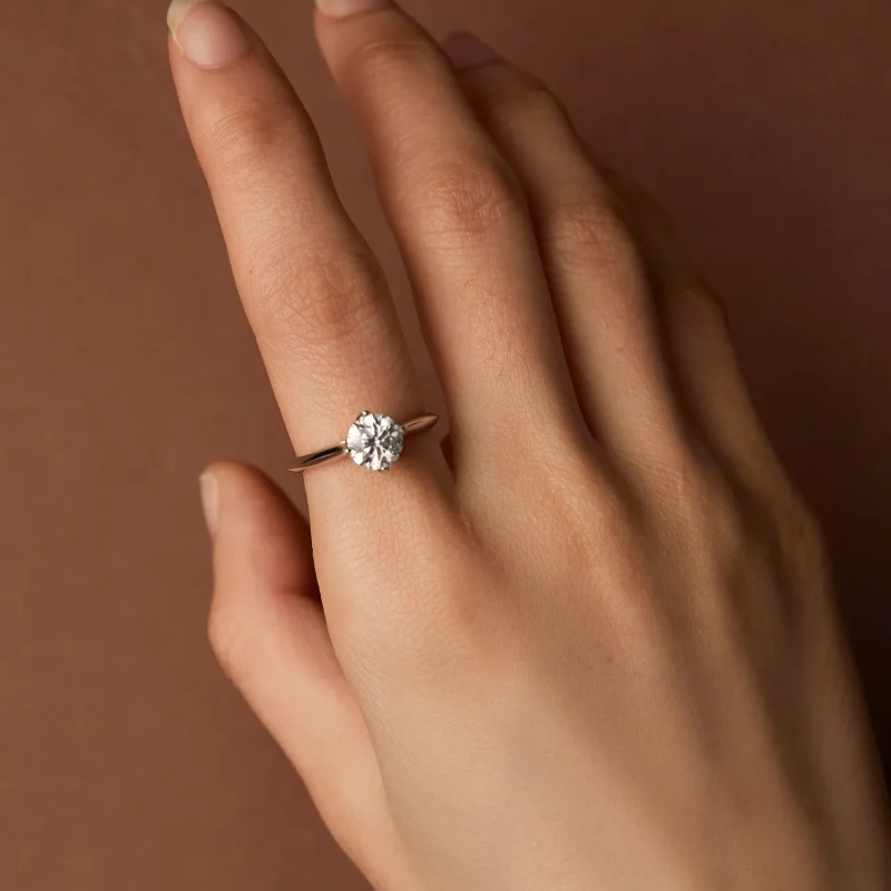 (image for) Pandora Style 1 Carat Moissanite Engagement Ring - MSR033 - View 6