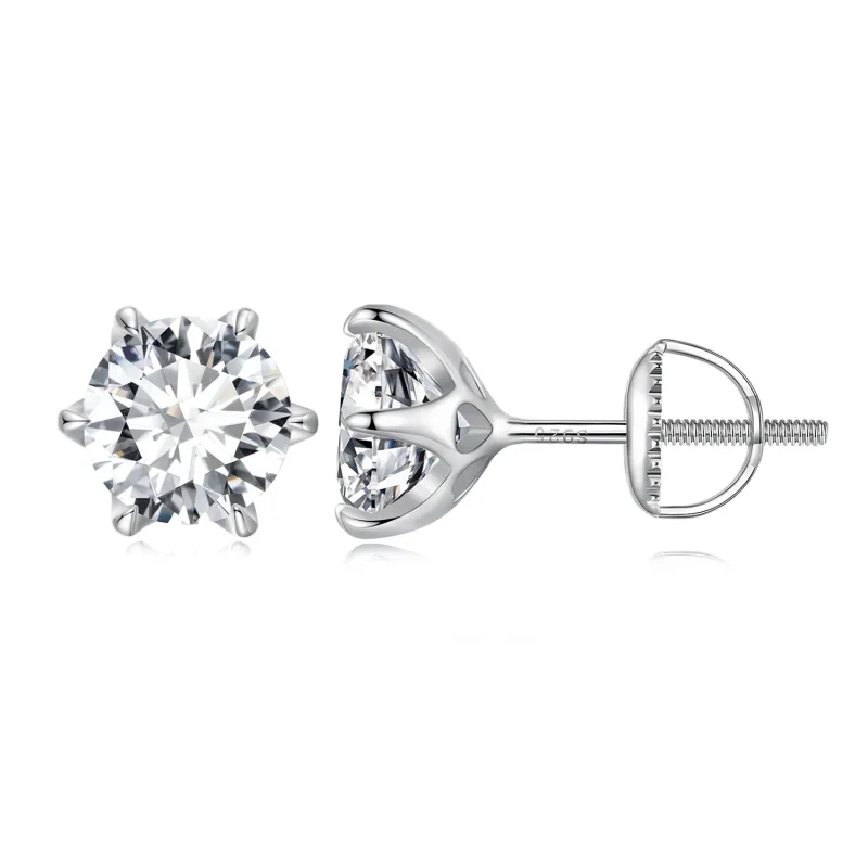 (image for) Pandora Style 2 Carat Moissanite Stud Earrings - MSE021-L