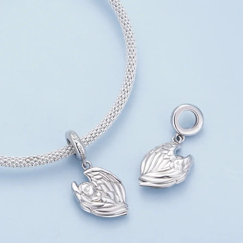 (image for) Pandora Style Angel Baby Pendant Charm - BSC851 - View 4